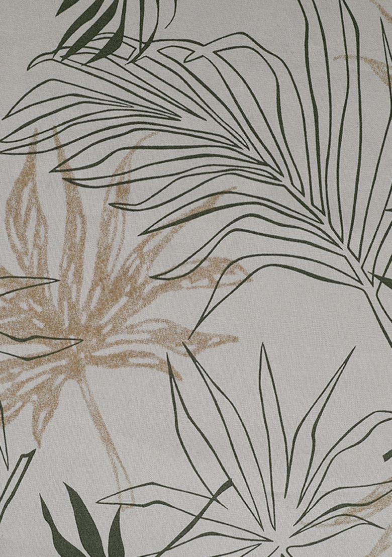 White Printed Cotton Linen Co-Ord Set - Indya