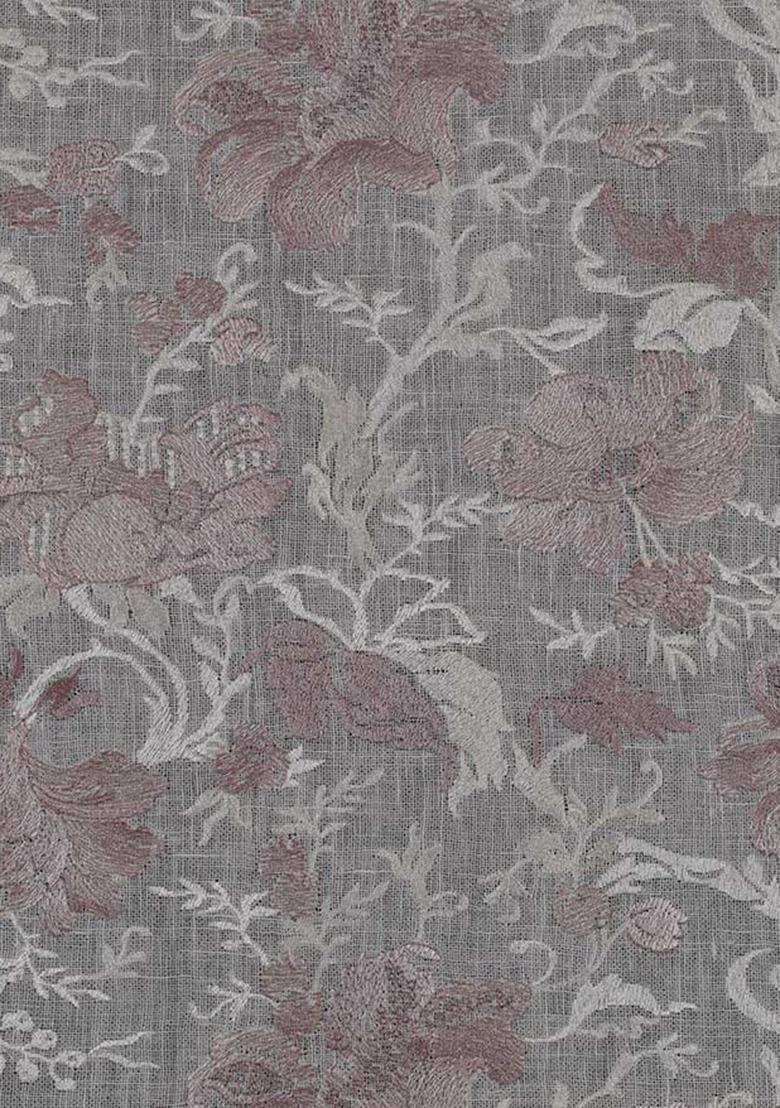 White Embroidered Linen Crop Top And Skirt Set