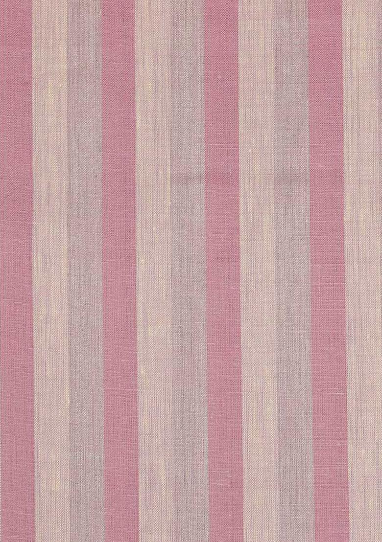 Pink Striped Linen Crop Top And Skirt Set