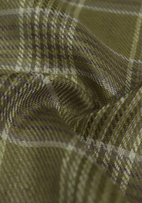 Green Striped Linen Crop Top And Skirt Set