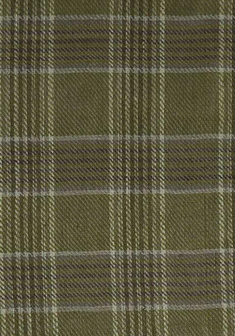 Green Striped Linen Crop Top And Skirt Set