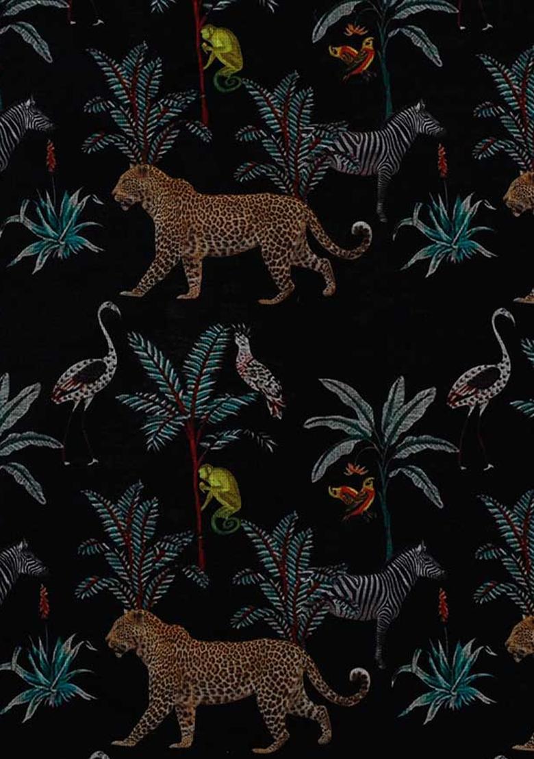 Black Printed Linen Co-Ord Set - Indya