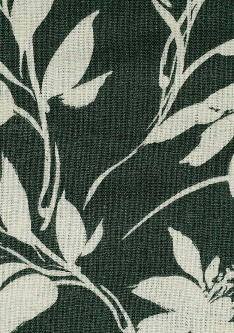 Green Printed Cotton Linen Skirt Set - Indya