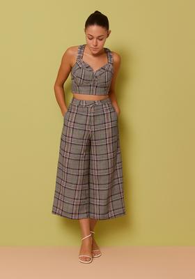 Grey Striped Linen Co-Ord Set