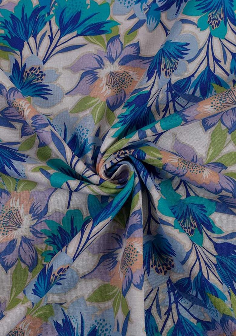 Blue Printed Linen Co-Ord Set