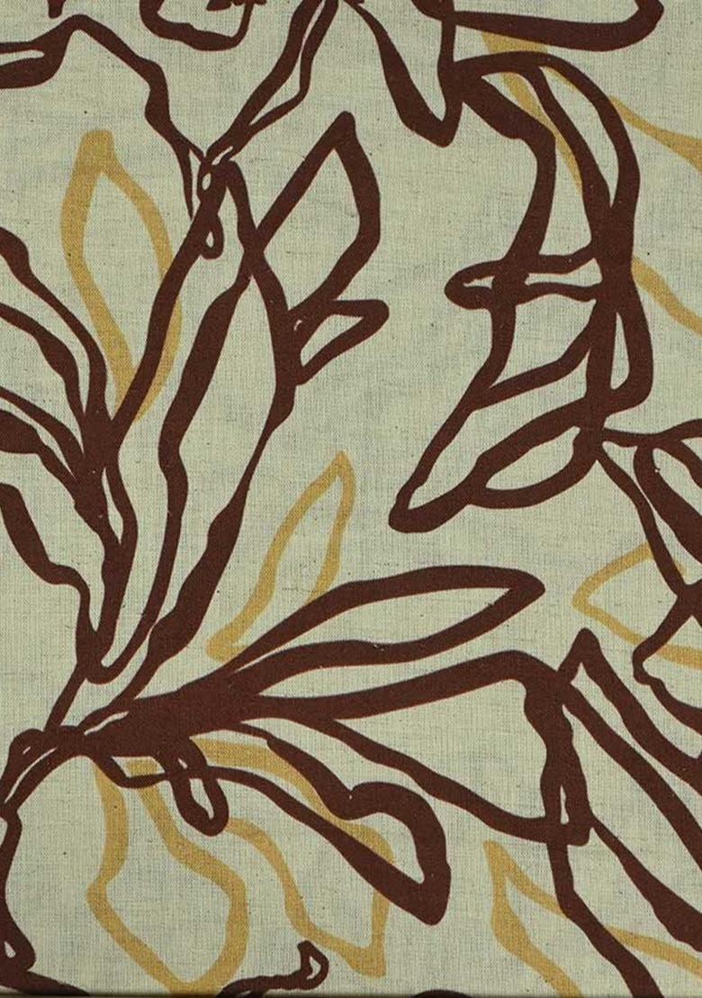 Cream Printed Cotton Skirt Set - Indya