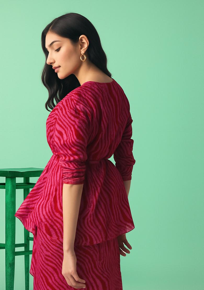 Pink Printed Cotton Co-Ord Set - Indya