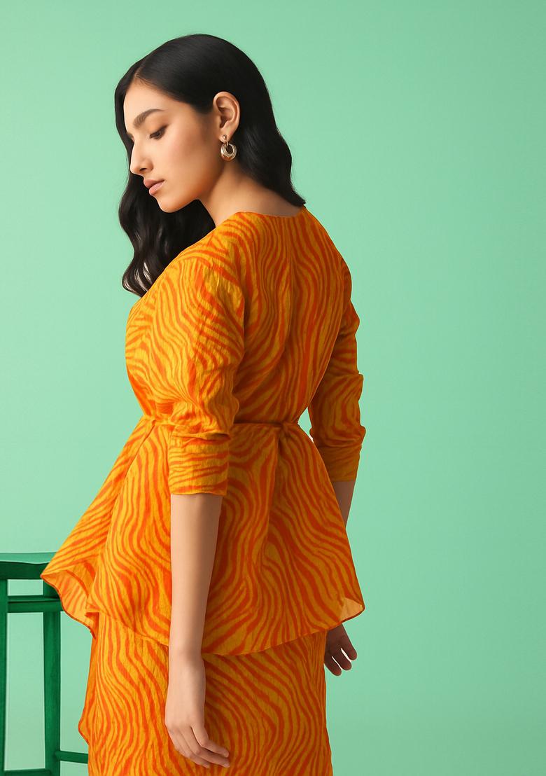 Yellow Printed Cotton Co-Ord Set - Indya