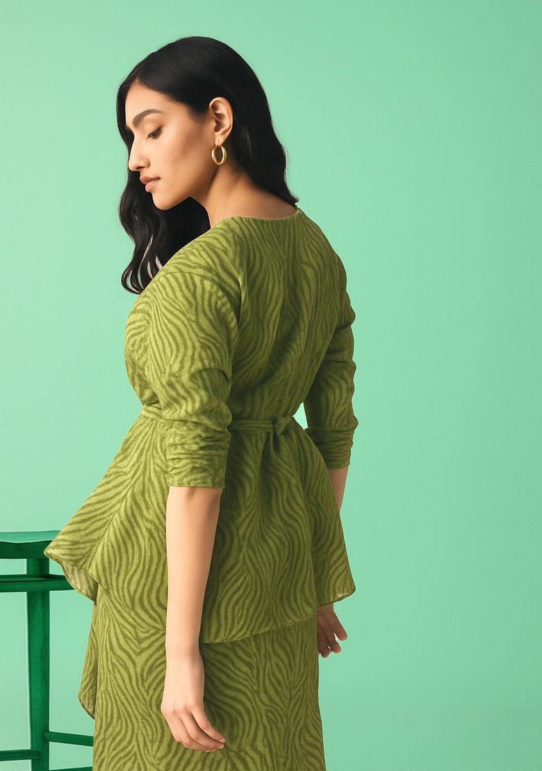 Green Printed Cotton Co-Ord Set - Indya