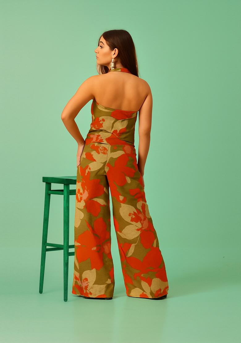 Multicolor Printed Chanderi Co-Ord Set - Indya