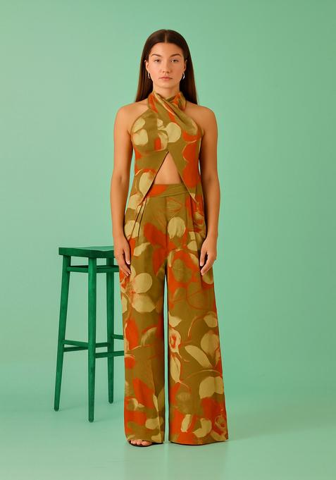 Multicolor Printed Chanderi Co-Ord Set