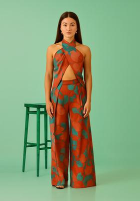 Multicolor Printed Chanderi Co-Ord Set