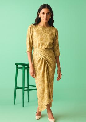 Green Printed Cotton Dress