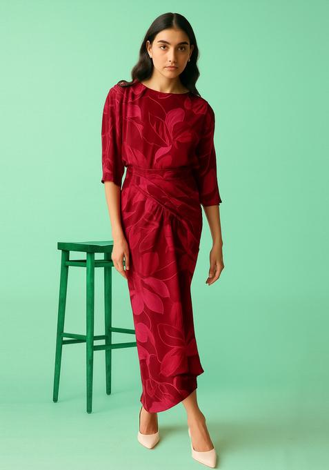 Red Printed Cotton Dress