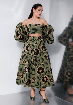 Green Printed Cotton Co-Ord Set