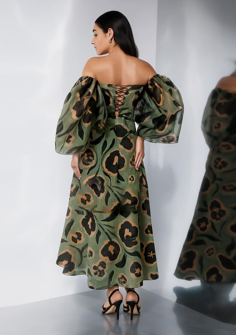 Green Printed Cotton Co-Ord Set - Indya