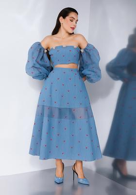 Blue Printed Cotton Co-Ord Set