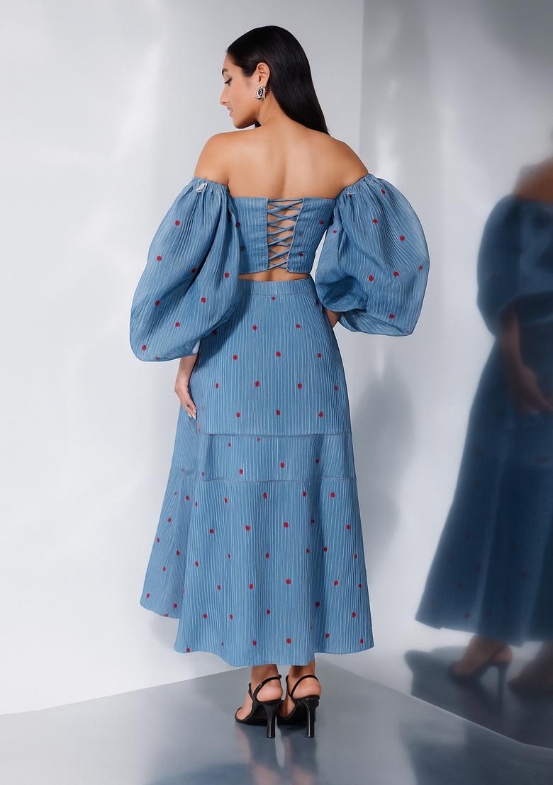 Blue Printed Cotton Co-Ord Set - Indya