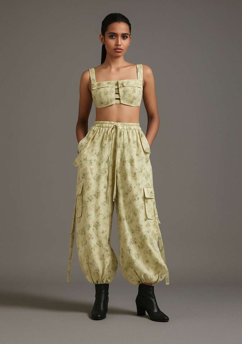 Green Printed Cotton Co-Ord Set - Indya