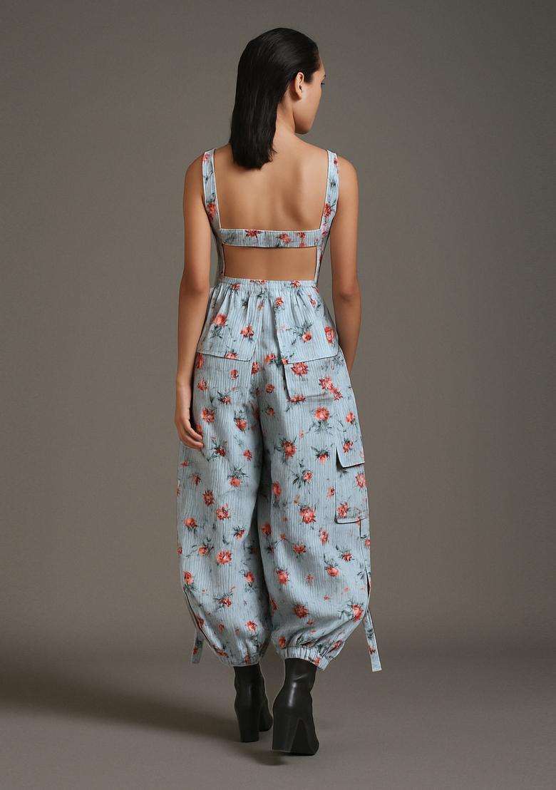 Blue Printed Cotton Co-Ord Set - Indya
