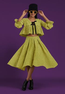 Teal Green Printed Cotton Co-Ord Set