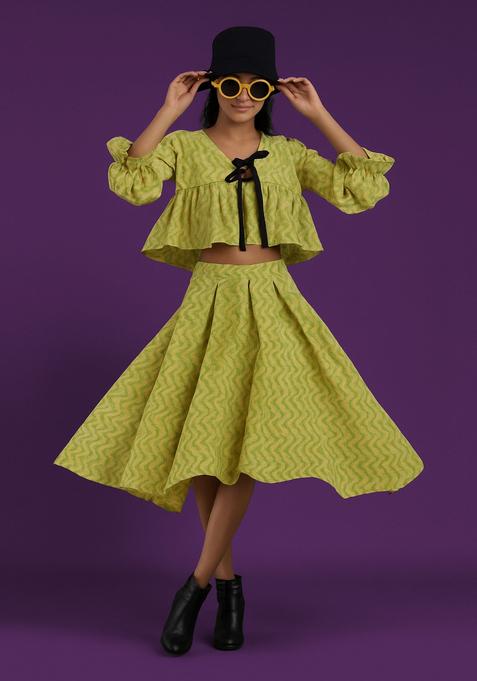 Teal Green Printed Cotton Co-Ord Set