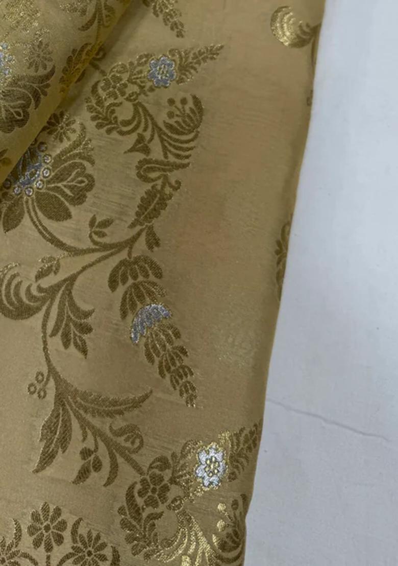 Golden Embroidered Brocade Co-Ord Set - Indya