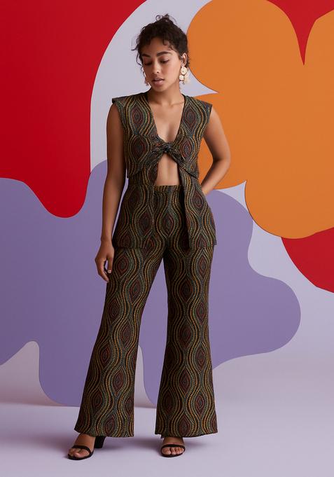 Multicolor Poplin Abstract Printed Co-Ord Set