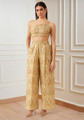 Beige Brocade Co-Ord Set