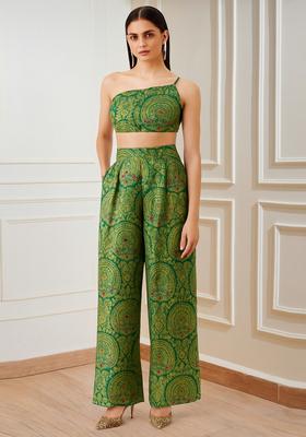Green Brocade Co-Ord Set