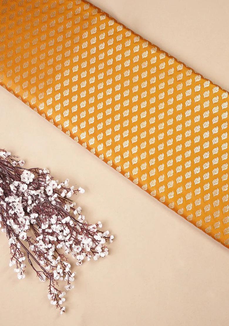 Mustard Yellow Brocade Skirt Set - Indya