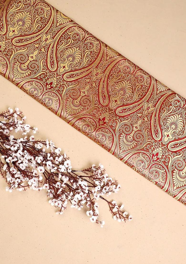 Brown And Gold Brocade Co-Ord Set - Indya