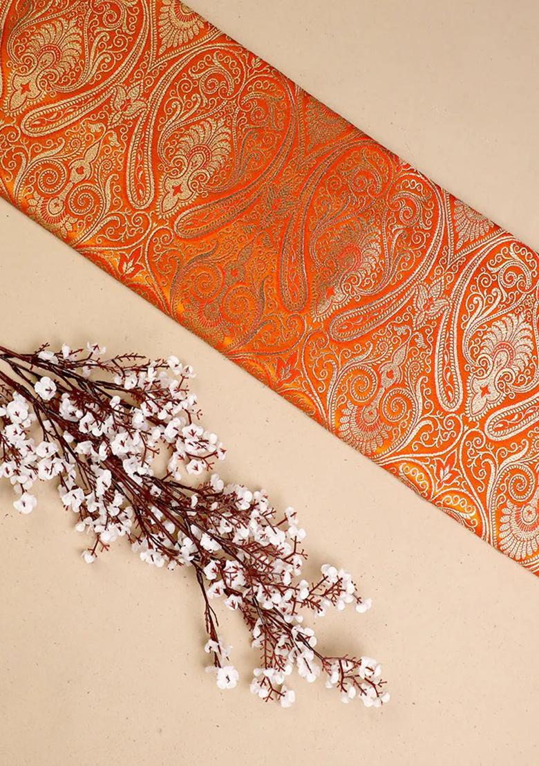 Orange Brocade Co-Ord Set - Indya