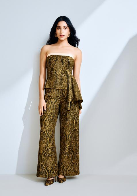 Black Brocade Co-Ord Set