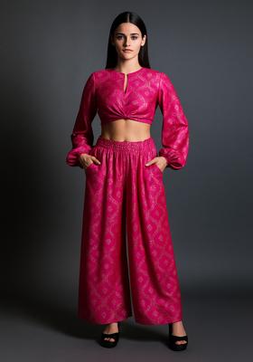 Pink Brocade Co-Ord Set