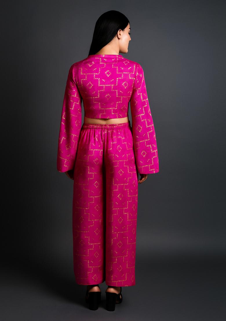 Pink Brocade Co-Ord Set - Indya