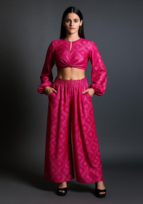 Pink Brocade Co-Ord Set