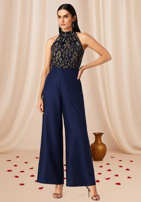 Navy Blue Brocade Co-Ord Set