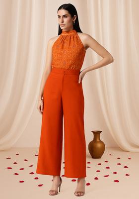 Orange Brocade Co-Ord Set