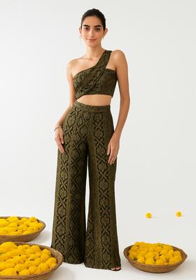 Black Brocade Co-Ord Set