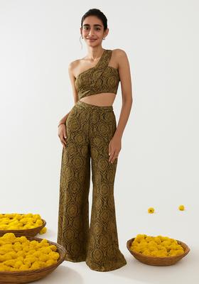 Gold Brocade Co-Ord Set