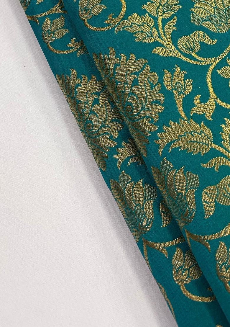 Teal Blue Brocade Co-Ord Set - Indya