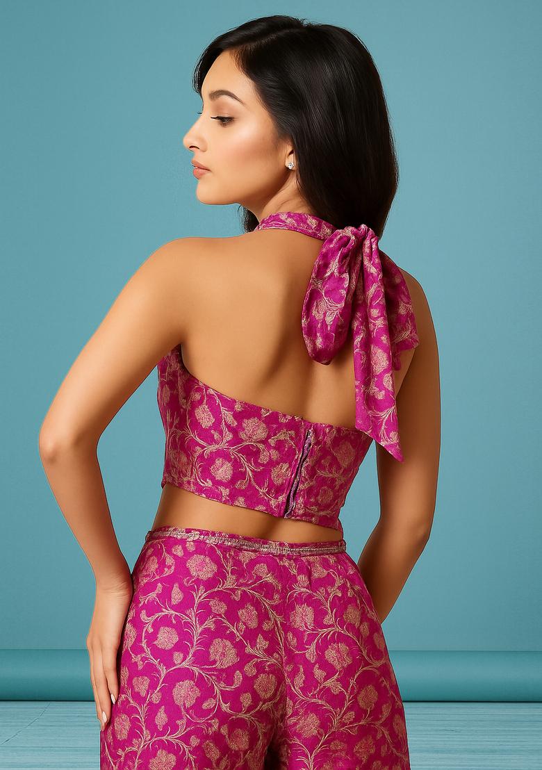 Rani Pink Brocade Co-Ord Set - Indya