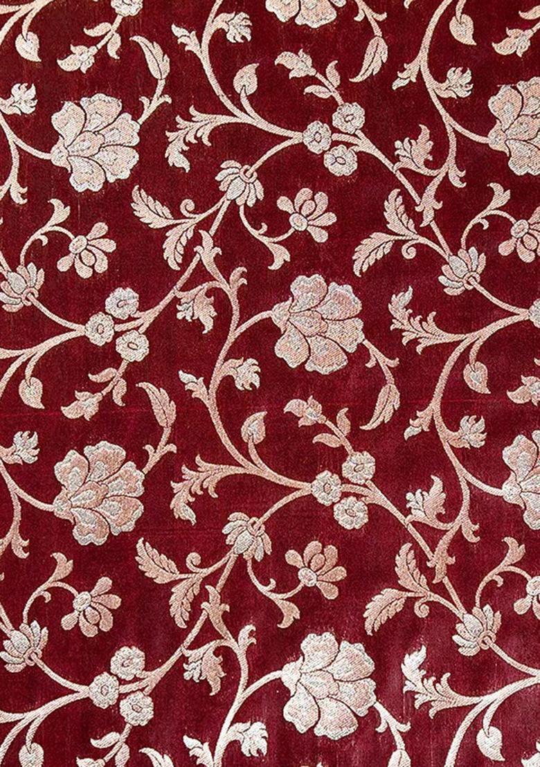 Maroon Brocade Co-Ord Set - Indya