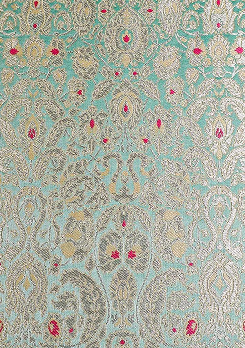 Sea Green Brocade Skirt Set - Indya