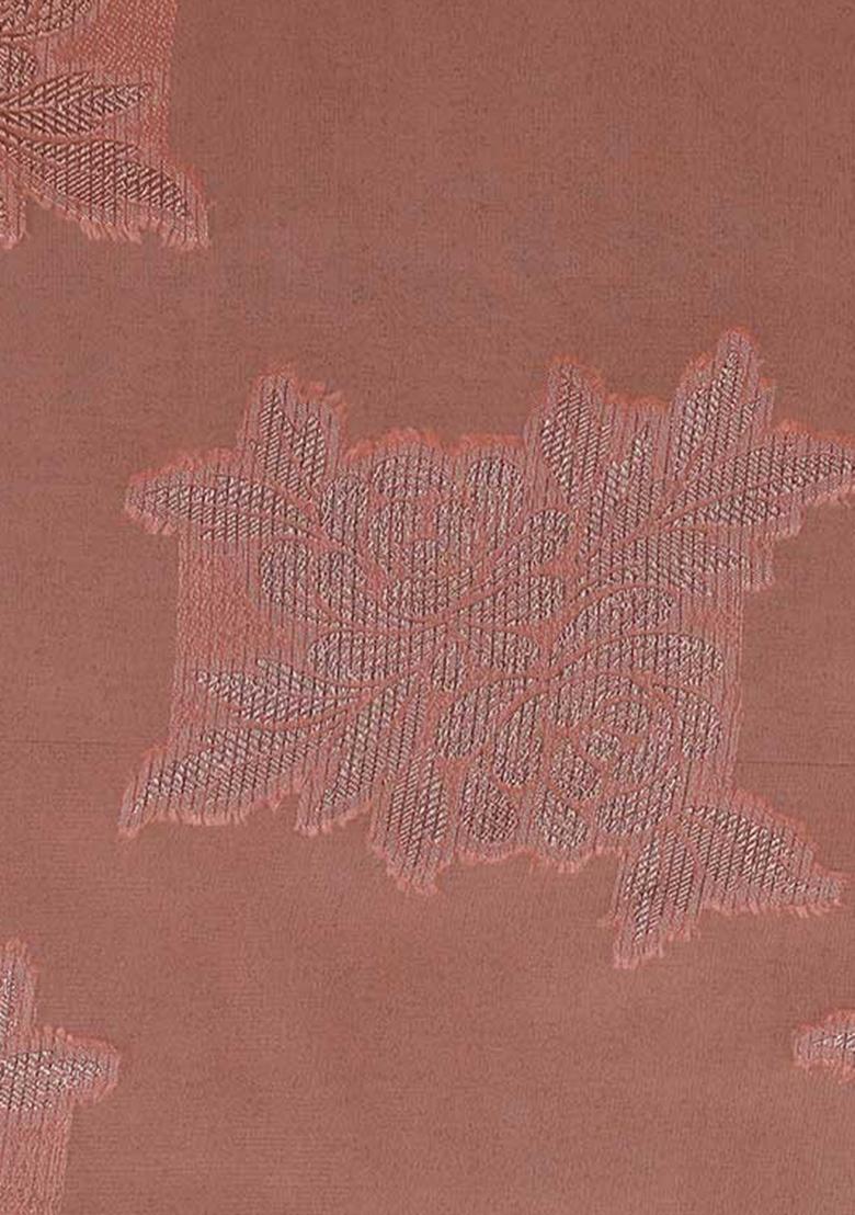 Peach Georgette Textured Dress - Indya