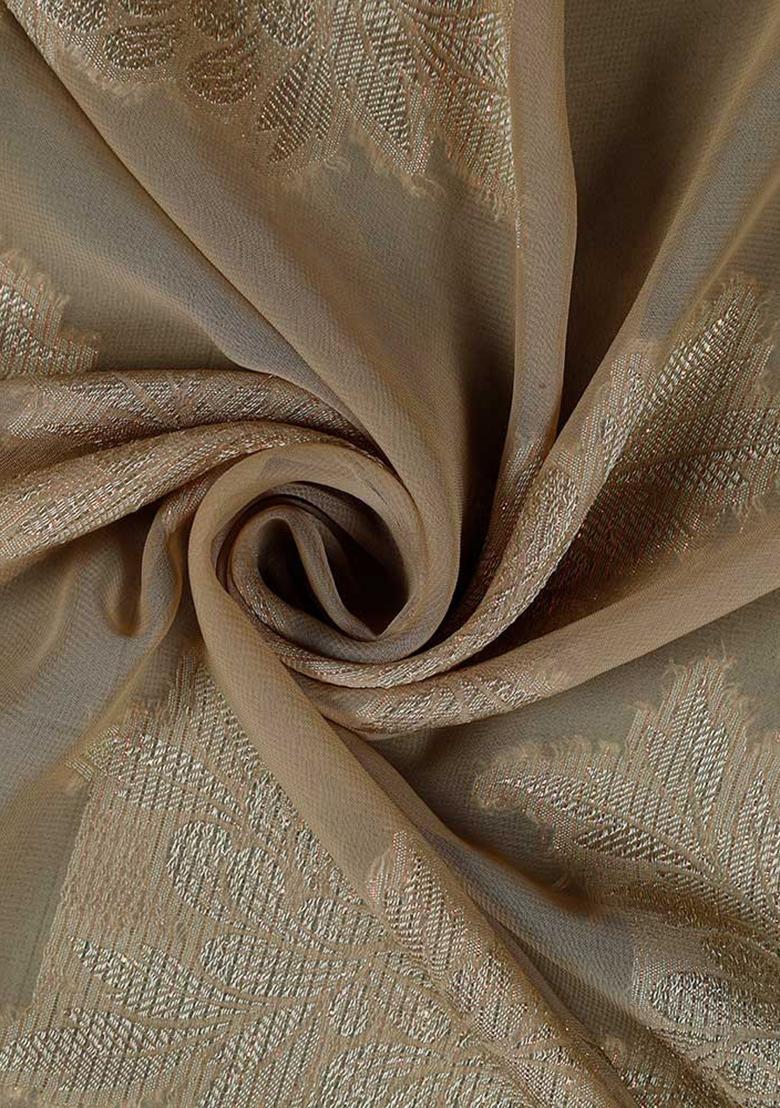 Caramel Brown Georgette Textured Dress