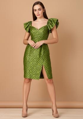 Green Brocade Dress