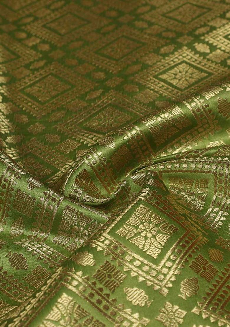 Green Brocade Dress - Indya