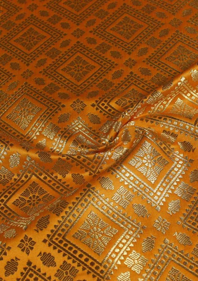 Yellow Brocade Dress - Indya